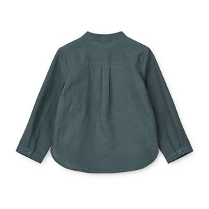 Liewood Linen Shirt "Flynn" Whale Blue