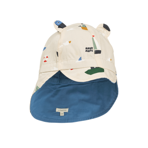 Liewood Kappe "Gorm Reversible Sun Hat With Ears" | Sailing / Sandy