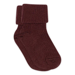 MP Denmark Woll-Rippsocken Baby in Grape Skin