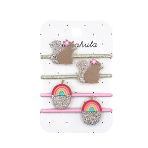 Rockahula Haar Ponies - Squirrel and Rainbow Acorn Ponies