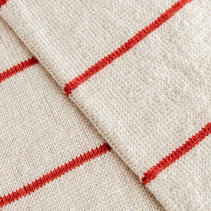 Hvid Schal "Igor" Cream / Red