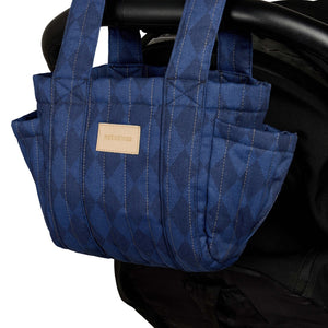 Nobodinoz Kinderwagen-Organizer Hyde Park | Denim Blue Diamonds