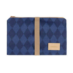 Nobodinoz Wasserdichte Wickelunterlage Hyde Park | Denim Blue Diamonds