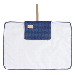 Nobodinoz Wasserdichte Wickelunterlage Hyde Park | Denim Blue Diamonds