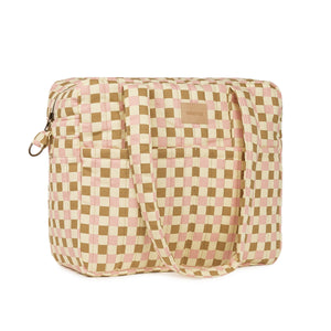 Nobodinoz Kinderwagentasche Hyde Park | Yellow-Pink Mosaik
