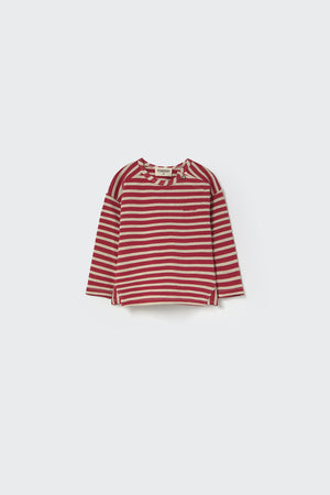 Cozmo Baby-Shirt "Joel" gestreift | Burgundy