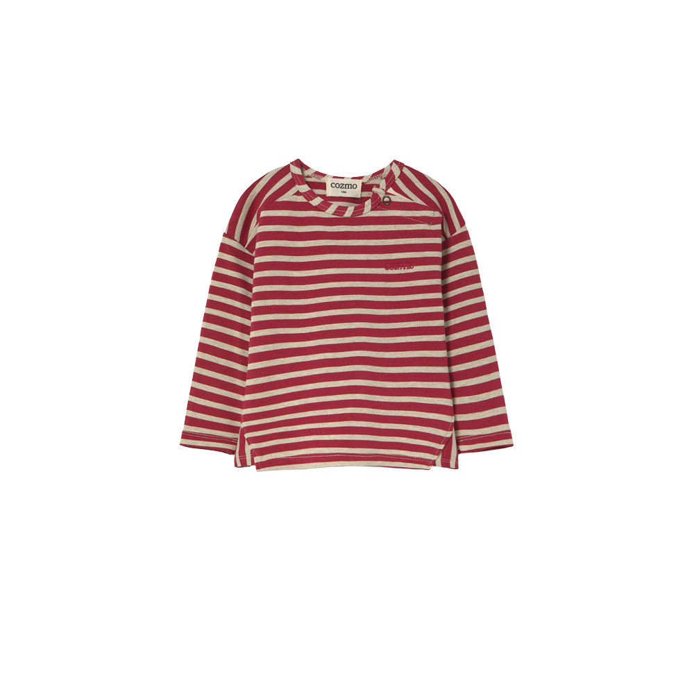 Cozmo Baby-Shirt "Joel" gestreift | Burgundy