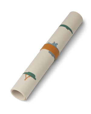 Liewood Set de table en silicone "Jude" Safari Sandy Mix