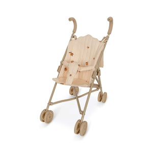 „Konges Sløjd Puppen-Buggy im Zitronen-Design – Modell ‚Doll Stroller Lemon‘ in voller Ansicht“