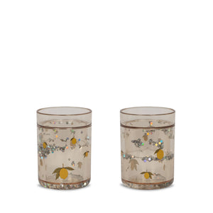 Konges Sløjd Glitzer Becher "Glitter Cups Lemon" 2er Set