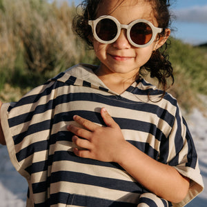 Cloby Poncho mit UV50 | Navy/Sandy Stripe