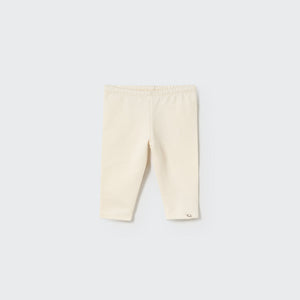 Baby-Leggings in weichem Weißton aus Bio-Baumwolljersey – Cozmo White Soft