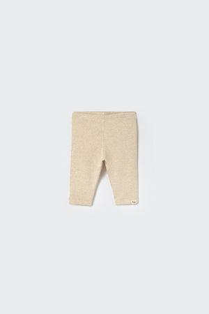 Baby-Leggings in neutralem Farbton Stone aus weichem Bio-Baumwoll-Jersey – Cozmo