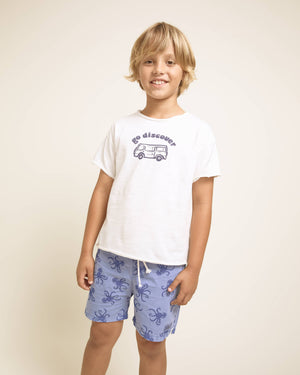 Búho T-shirt "Discover" | White