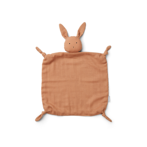 Liewood Kuscheltuch Hase "Agnete" in der Farbe Tuscany Rose aus Bio-Baumwolle – weiches Schmusetuch für Babys und Kleinkinder.