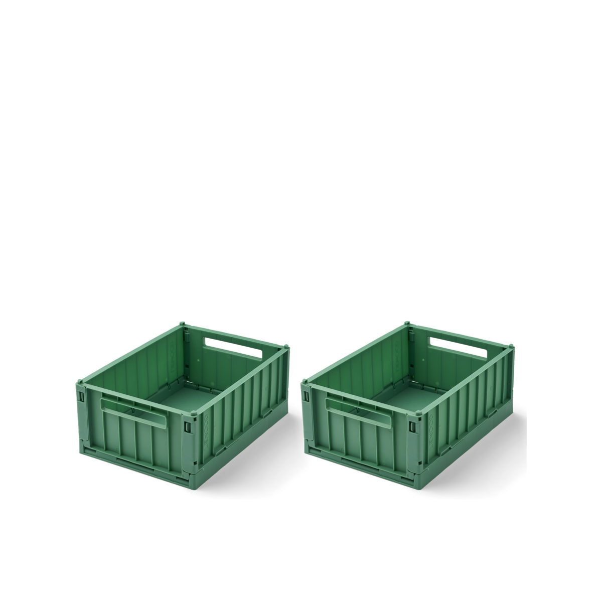 LIEWOOD Aufbewahrungsboxen Weston S 2er-Set in Dusty Ivy – stapelbare grüne Ordnungsboxen aus recyceltem Kunststoff