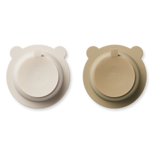 Liewood Silikon Teller mit Saugnapf 2er Set "Peony" | Sandy Oat