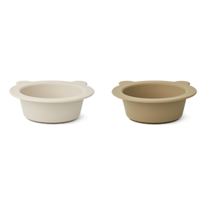 Liewood Silikon Teller mit Saugnapf 2er Set "Peony" | Sandy Oat