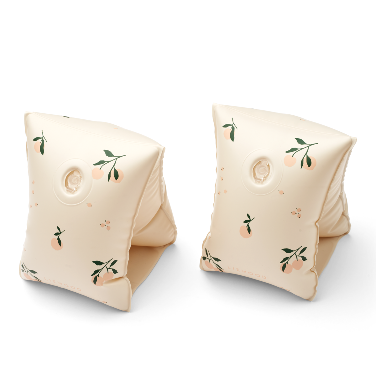 Schwimmflügel im 2er Set für Kinder in beige mit Pfirsich Aufdruck