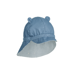 Liewood Sonnenhut "Gorm" Leinen | Blue Wave/ Creme de la Creme