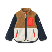 Liewood Kinder-Sherpa-Jacke Nolan in weichem Fleece, ideal für Frühling bis Herbst.