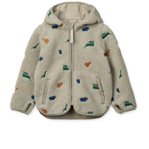 Liewood Jacket "Mara Pile" Dinosaur / Mist Embroidery