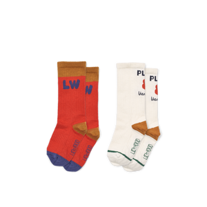 Liewood Chaussettes "Annette" Rouge Pomme / Crème de la Crème Mix lot de 2