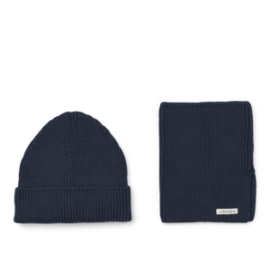 Liewood Knitted Hat and Scarf "Lina Hamper" Classic Navy