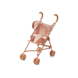 „Liewood Puppen-Buggy ‚Elsie‘ in Mini Leo Tuscany Rose – Faltbarer Puppenwagen aus Bio-Baumwolle mit Leo-Muster und Metallgestel
