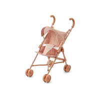 „Liewood Puppen-Buggy ‚Elsie‘ in Mini Leo Tuscany Rose – Faltbarer Puppenwagen aus Bio-Baumwolle mit Leo-Muster und Metallgestel