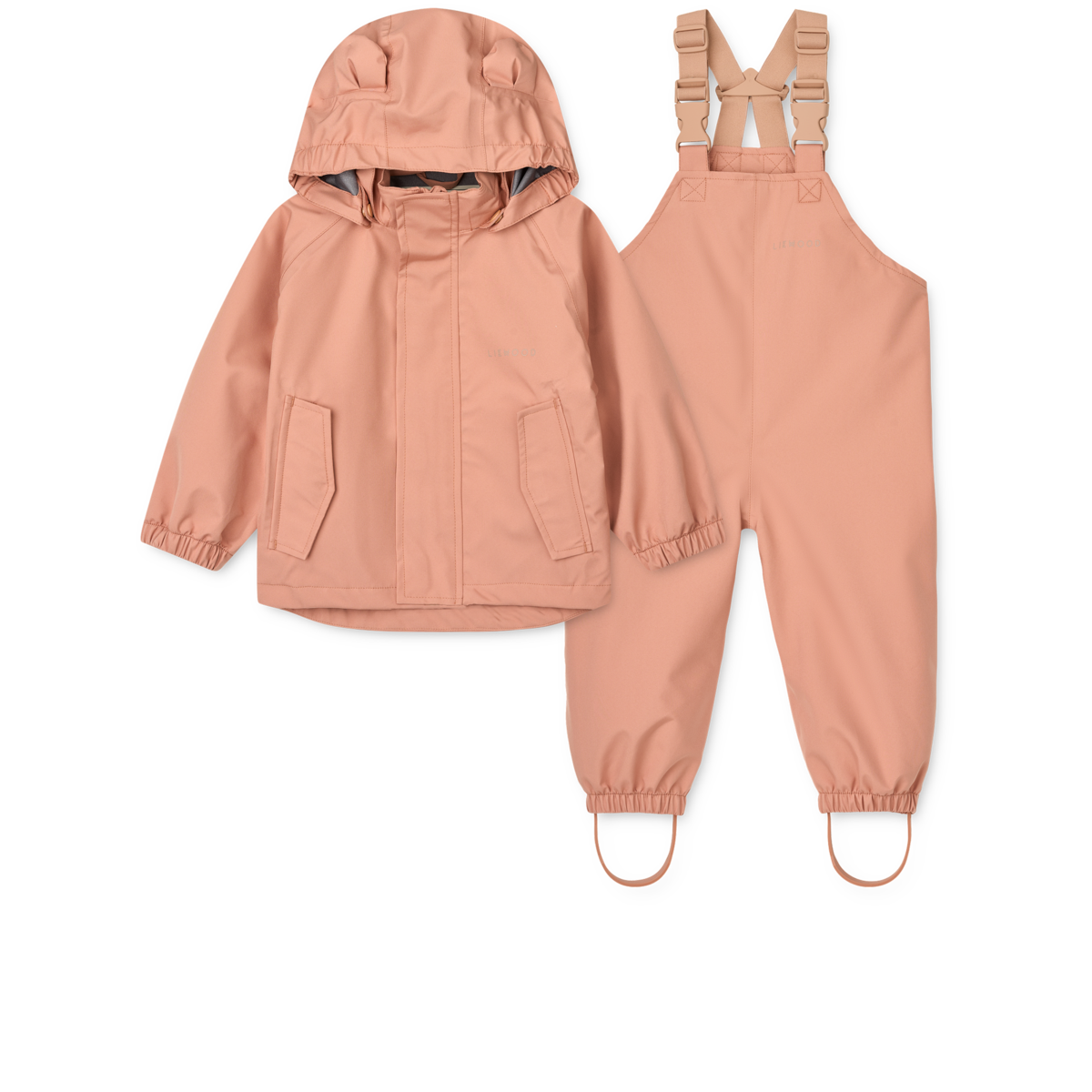 Liewood Regenset Manu in Tuscany Rose – stilvolle, wasserdichte Jacke und Regenhose für Kinder, ideal für regnerische Tage.