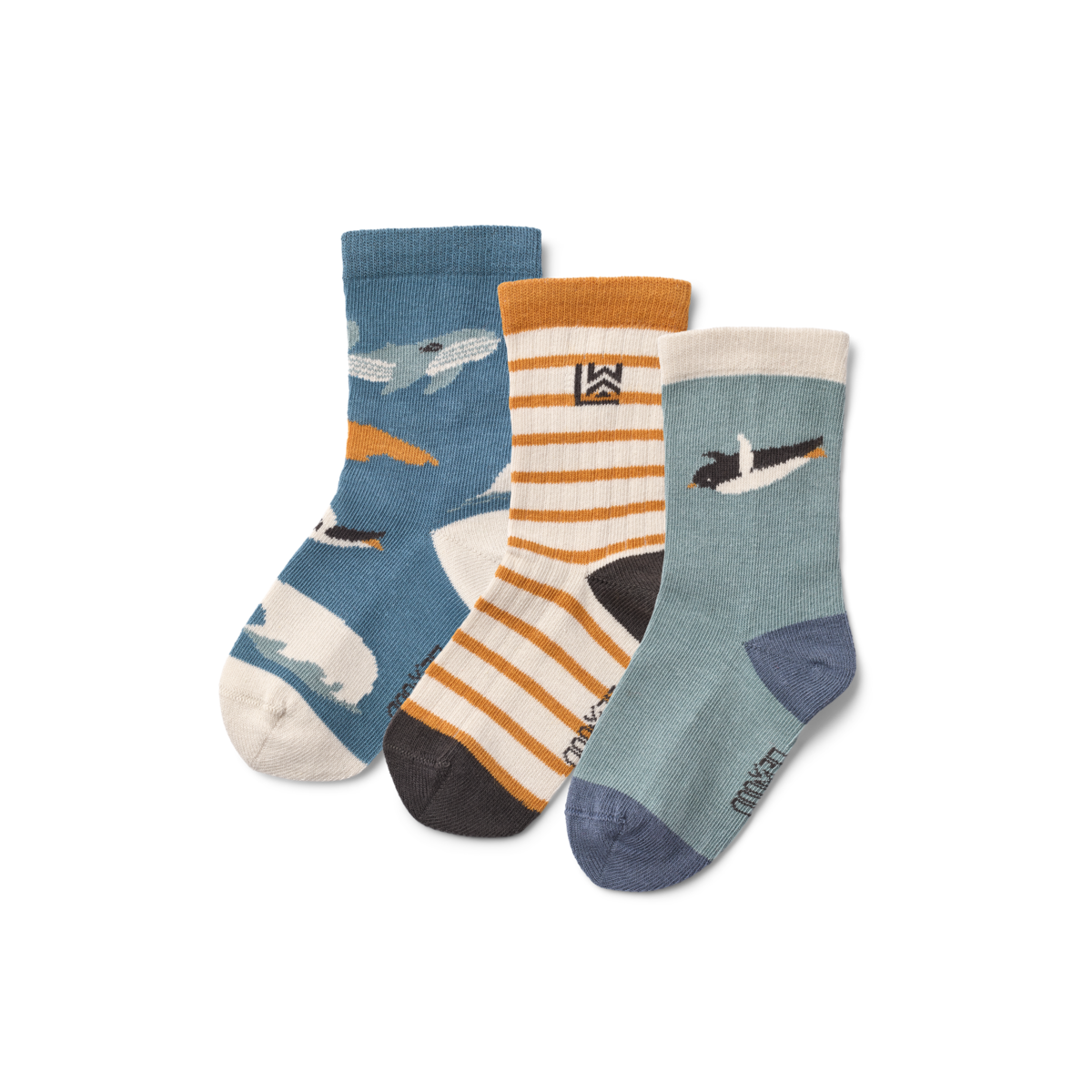 Liewood Bequeme Socken Silas Arctic Sea Ocean View 3er-Set mit verschiedenen maritimen Prints“