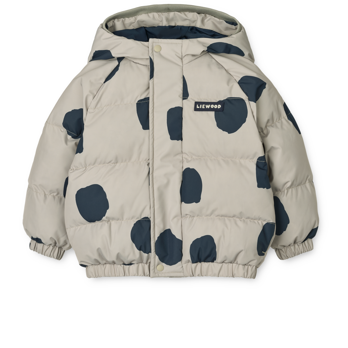 „Liewood Daunenjacke ‚Adalina‘ Spot Dots Mist – leichte Kinder-Winterjacke mit recycelter Daunenfüllung und Punktmuster“