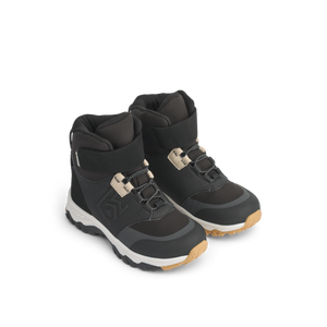 „Liewood Winter Sneakers ‚Mazie‘ Black | Mist – gefütterte Kinder-Sneaker in Schwarz und Grau mit robuster Sohle und Klettverschluss“