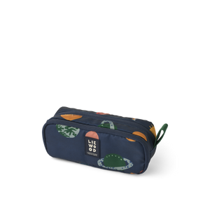 Liewood Stifte-Etui "Andrey" in Universe / Classic Navy – praktisches, recyceltes Federmäppchen mit Reißverschlussfach, Stifthaltern und modernem Design.