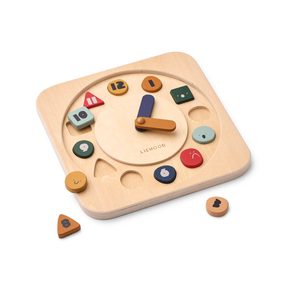 Liewood Aktivitätstafel „Karamo“ aus Holz – Motorikspielzeug mit Tiermotiven in Farbe Sandy für Babys und Kleinkinder