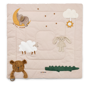 Liewood Krabbeldecke „Bernet“ in Classic Sandy | Multi Mix – weiche Patchwork-Spieldecke aus Bio-Baumwolle für Babys