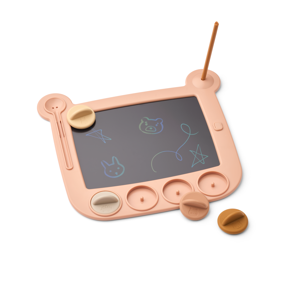 Liewood LCD-Maltablet „Venzora“ in Pale Tuscany Multi Mix – wiederverwendbares Zeichentablet mit Stempeln für Kinder