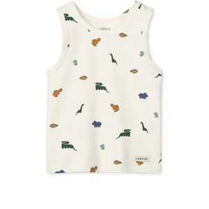 Liewood Tank-Top "Faris" 2er Pack | Mini Dinosaurs Creme | Stripe Mix