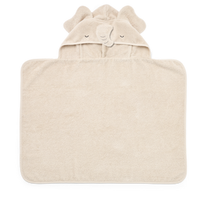 „Liewood Kapuzentuch ‚Vilas‘ in Sandy mit Elefanten-Kapuze – weiches Babyhandtuch aus Bio-Baumwolle mit Ohren und Rüssel“