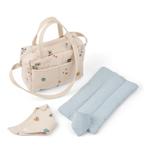 Liewood Puppen-Pflegeset Neoma Tamtam Blue Mix mit Tasche aus Bio-Baumwolle für fantasievolle Rollenspiele