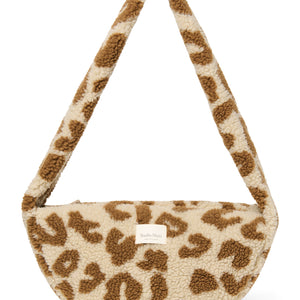 Studio Noos Mini Crossbody Bag aus Teddy-Stoff im Leopard-Design
