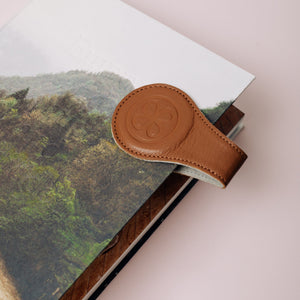 Cloby Pinces magnétiques en cuir Lot de 2 | Marron