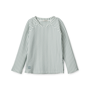 Liewood Badeshirt mit UV-Schutz "Noah" Seersucker Stripe Sea Blue White