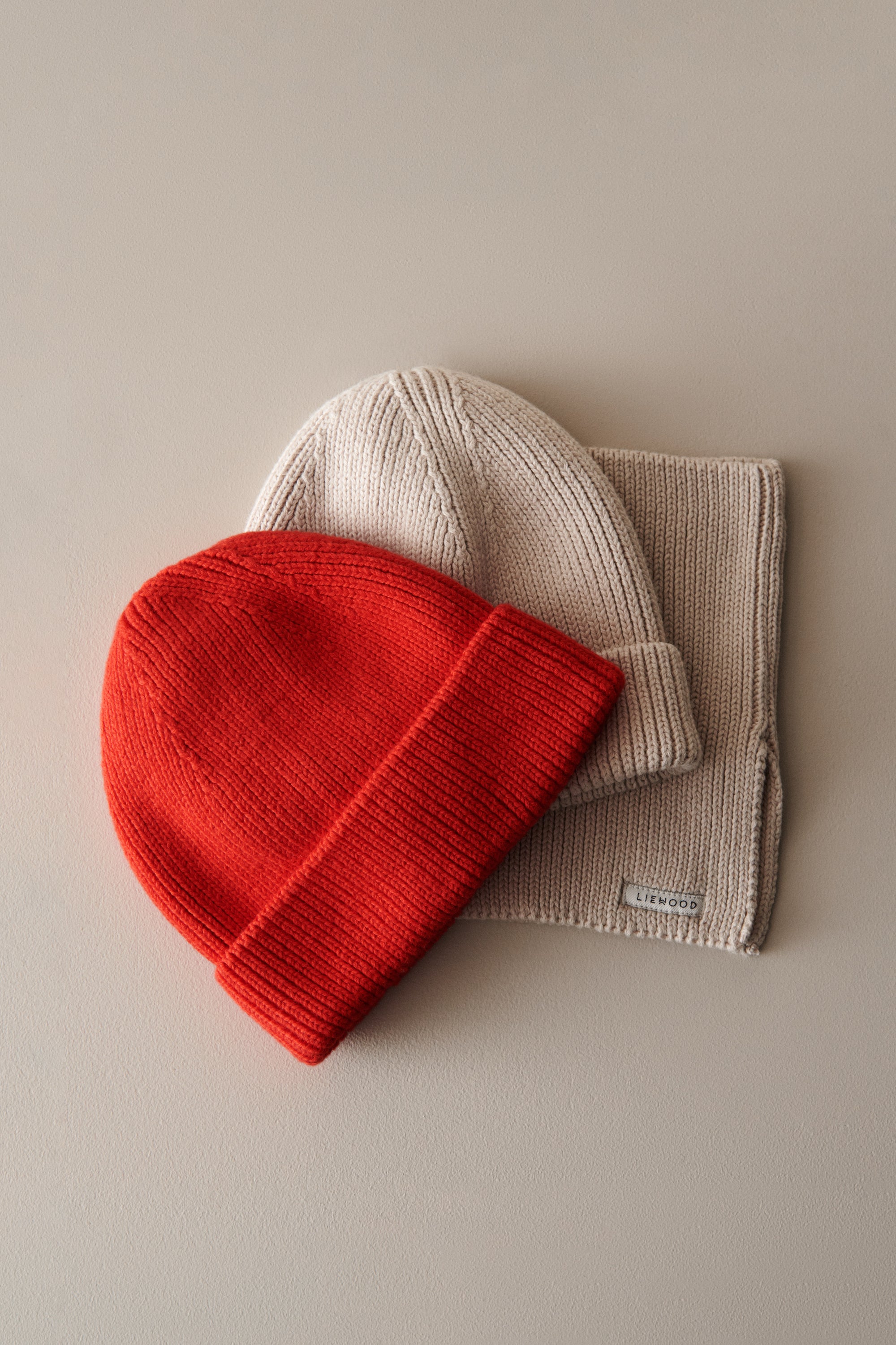 Liewood Strickmütze und Schal "Lina Hamper" Sandy