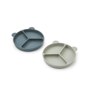 Liewood Teller mit Saugnapf "Stacy" Whale blue / Dove blue