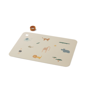 Liewood Set de table en silicone "Jude" Safari Sandy Mix