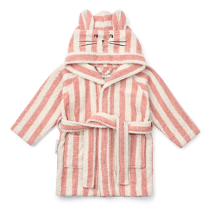 Liewood Bademantel "Lily" | Coral blush / creme de la creme stripe