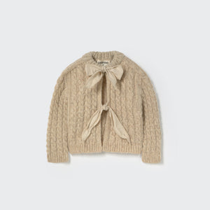 Baby-Strickjacke in neutralem Stein-Ton aus weichem Strick – Cozmo „Martinique“