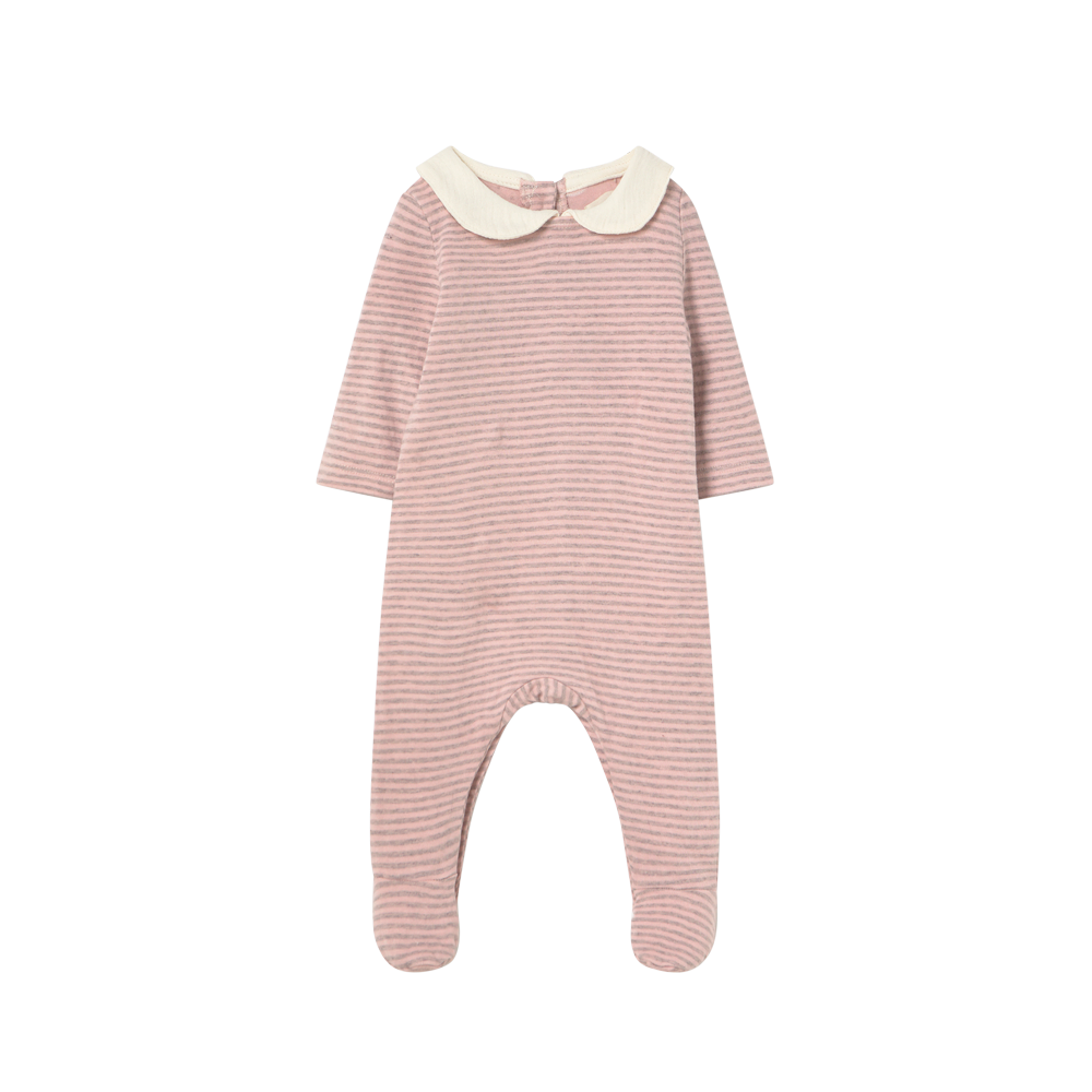 Baby-Jumpsuit in Silver Pink mit Rundkragen aus weichem Jersey – Cozmo „Milas“